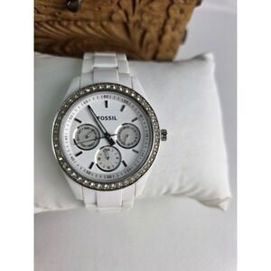 Fossil ES1967 Crystal Ladies Stella Day Watch White Links